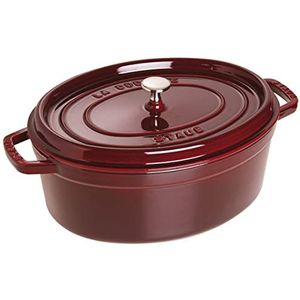 Staub Cocotte Braadpan, Oval 33 cm, 6,7 L - Grenadine - Duurzaam en eenvoudig in gebruik