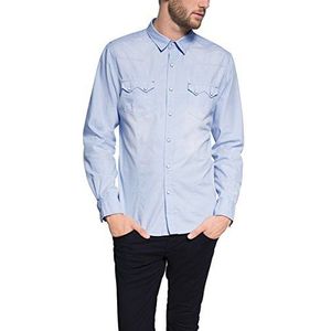 edc by Esprit Heren slim fit casual overhemd Oxford, blauw (Light Blue 440)., XS
