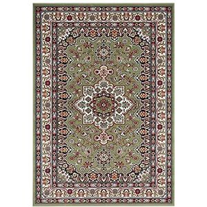 Nouristan Mirkan Orient tapijt, woonkamertapijt, oosters laagpolig, vintage, oosters tapijt voor eetkamer, woonkamer, slaapkamer, groen, 160 x 230 cm