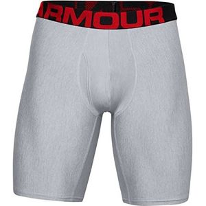 Under Armour Heren UA Tech 9"" Boxerjock 2 Pack Lichtgrijs 5XL, Mod Grijs Licht Heather (011)/Jet Grijs Licht Heather, 5XL