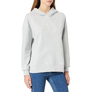 BOSS Dames C Efessa sweatshirt met capuchon met opgestikt logo contour, Silver48, XS