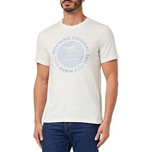MUSTANG T-shirt voor heren met Alex C print, WHISPER WHITE 2013, S