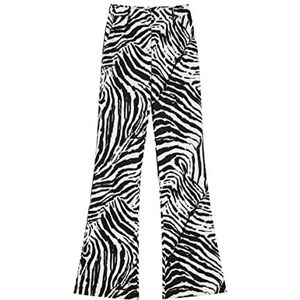 IPEKYOL Zebra Patroon Broek Dames Shorts, zwart, 36