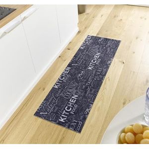 HANSE Home Cook & Clean Keukenloper - keukentapijt met food motief tapijtloper antislip onderhoudsvriendelijk tapijt loper voor keuken, hal, entree, eetkamer - 50 x 150 cm