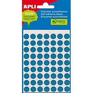 APLI 2052 - Blauwe etiketten voor mini-zakjes Ø 10,0 mm 5 vellen