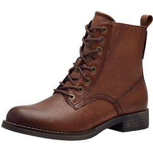 Tamaris Dames Comfort Lace Boot Flat 8-85100-43 Modelaarzen, cognac, 39 EU Breed