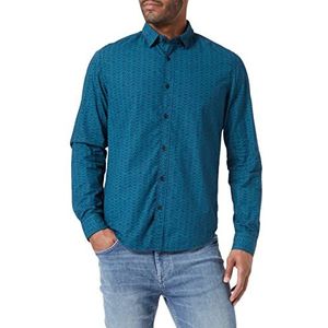 Garcia Heren shirt met lange mouwen, Teal, S