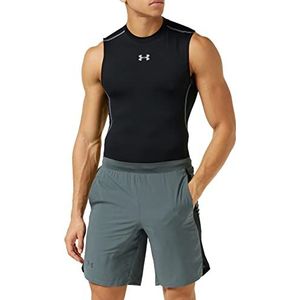 Under Armour Men's Launch Stretch Woven 9-Inch Shorts, Pitch Gray/Reflective, LG