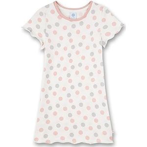 Sanetta Meisjesnachthemd wit dots-allover | duurzaam en aangenaam nachthemd van katoen voor meisjes nachtkleding voor meisjes, beige, 92
