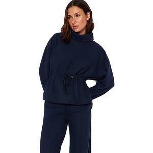 Trendyol Regular sweatshirts voor dames, rechte lange mouwen, Donkerblauw, M