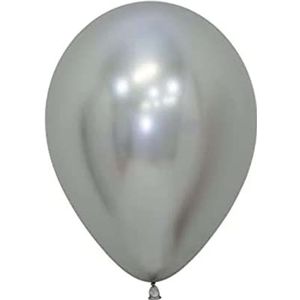 Medium ballonnen zilver metallic 12 stuks 23 cm