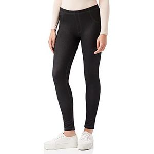 Nur Die Treggings in jeans-look, Relax & Go Stretch met zakken, comfortabele tailleband, skinny fit dames, zwart, S