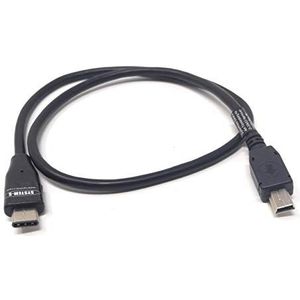 Systeem-S USB type C 3.1 stekker naar mini USB-stekker host-adapter OTG On the Go host-kabel 50 cm