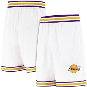Ultra Game Men's Standard Active Knit 8"" Showtime Basketball Training Shorts, White, Large