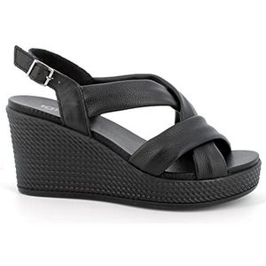 IGI&CO Agaat sandalen voor dames met sleehak, Zwart, 41 EU
