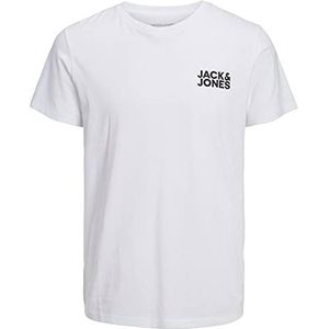 JACK & JONES heren T-Shirt Jjecorp Logo Tee Ss O-hals Noos, wit (White Fit: Slim/Large Print/Black), XS