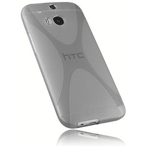 mumbi Hoes compatibel met HTC One M8 / M8s mobiele telefoon case telefoonhoes, transparant zwart