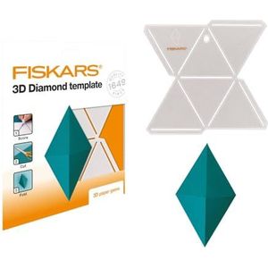 Fiskars 3D-vormen van papier, diamant-sjablonen, voor het maken van 3D-vormen, kunststof, wit, 1059567