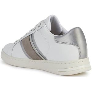 Geox D Jaysen E Sneakers voor dames, wit/zilver, 39 EU, Wit-zilver., 39 EU