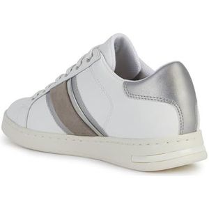 Geox D Jaysen E Sneakers voor dames, wit/zilver, 42 EU, Wit-zilver., 42 EU