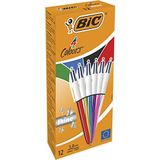BIC 4 Colours Shine Balpennen Medium Punt (1,0 mm) - Verschillende Metallic Lichamen, Doos van 12 Stuks