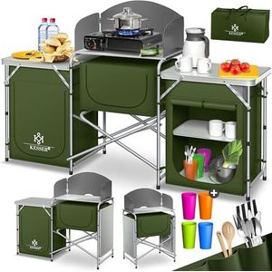 KesserÂ® Campingkeuken, inclusief draagtas, campingkast met aluminium onderstel, reiskeuken, keukenbox, tentkast, outdoor campingkeuken, model naar keuze