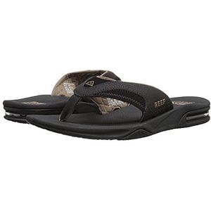 Reef Fanning Flipflop voor heren, zwart bruin, 44 EU