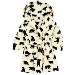 Hatley Jongens Kids Fleece Zwarte Bears Op Natuurlijke Gewaad, Gebroken Wit, M