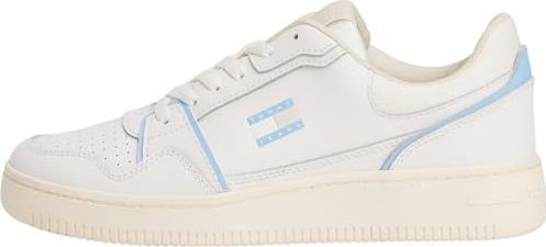 Tommy Jeans - Witte Heritage - Basketbalschoenen - Dames - Leer