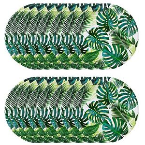 Talking Tables Groene tropische borden - 24 stuks | Wegwerp papieren servies van palmblad voor kinderjunglefeest, Hawaiiaans thema, zomer Luau, picknick, PALMPLATES24, 24pack