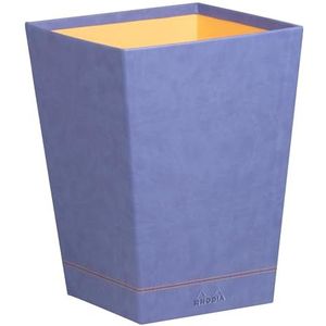 RHODIA 318828C – prullenmand Saffier, 24 x 24 x 32 cm, gewatteerd, oranje – buiten kunstleer – collectie Home Office Rhodiarama – organisatie voor kantoor en opslag design
