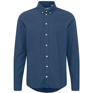 CASUAL FRIDAY Heren CFAnton LS BD a fil Shirt hemd, 1940131_Dark Navy Melange, XXL, 1940131_dark navy melange, XXL