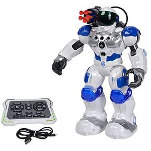 Simba 108042509 Planet Fighter robot met infraroodbediening, gebarenbediening, licht en geluid, schietfunctie, verschillende bewegingsfuncties, 32 cm, vanaf 5 jaar