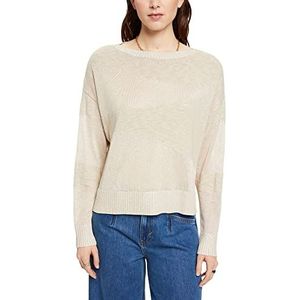 ESPRIT Collection Slub trui met blokpatroon, taupe (light taupe), M