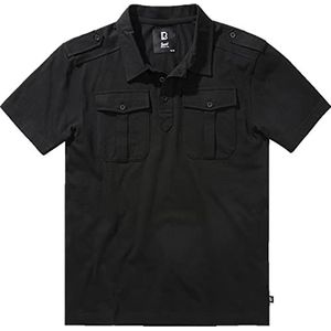 Brandit Heren Jersey poloshirt Jon halve mouw hemd, zwart, S EU, zwart, S