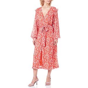 Liquorish Midi-jurk met bloemenprint voor dames in rode bruiloft, 14