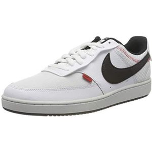 Nike Court Vision Lo Prem Sneakers voor heren, Wit Zwart Photon Dust Gym Rood, 40.5 EU