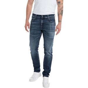 Replay MickyM Slim Tapered Fit Jeans voor heren, slim fit, 007, donkerblauw, 27W x 32L