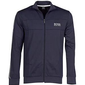 BOSS Heren tracksuit jack van lichte katoenmix met ritssluiting, Dark Blue403, XS