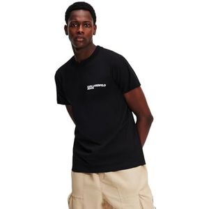 Karl Lagerfeld Jeans, Heren, Slim Korte Mouw Essential Logo Tee, Slim Fit, Zwart, M