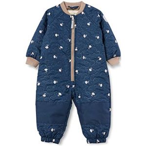 Noa Noa miniature Baby Girls KarolinaNNM Thermo Jumpsuit, Print Blauw/Grijs, 74, Print blauw/grijs, 74 cm