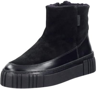 GANT - Snowmont - Enkellaarsje - Zwart - Blokhak - Leer