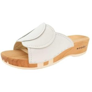 Woody Vanessa houten schoen voor dames, wit, 36 EU, wit, 36 EU