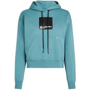 Karl Lagerfeld Jeans, Dames, Box Logo Hoodie, Regular Fit, Blauw, M