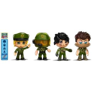 Pinypon Action - Verpakking met 4 speciale eenheden, incl. 4 figuren met verwisselbare onderdelen, militaire poppen, speelgoed voor jongens en meisjes + 4 jaar, beroemd (PNC46000)