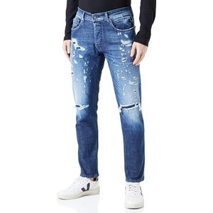 Replay Willbi Broken Edge Jeans voor heren, 009, medium blue, 28W x 34L