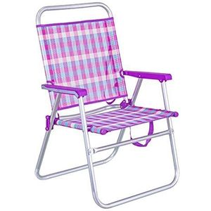 LOLAhome strandstoel, hoge sterkte, paars, van aluminium en textiel, 57 x 50 x 88 cm