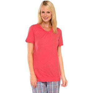 Schiesser – Pyjama-top dames – shirt 1/2 mouw – rood (lichtrood) – FR: 48 (maat fabrikant: 46)