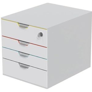Durable ladebox A4 (Varicolor Mix Safe) 4 vakken, met slot & etiketten om te labelen, veelkleurig, 762627