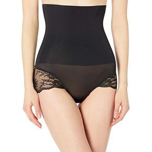 Maidenform Kanten slipje met hoge taille voor dames Tame Your Tummy, Zwart kant, XL